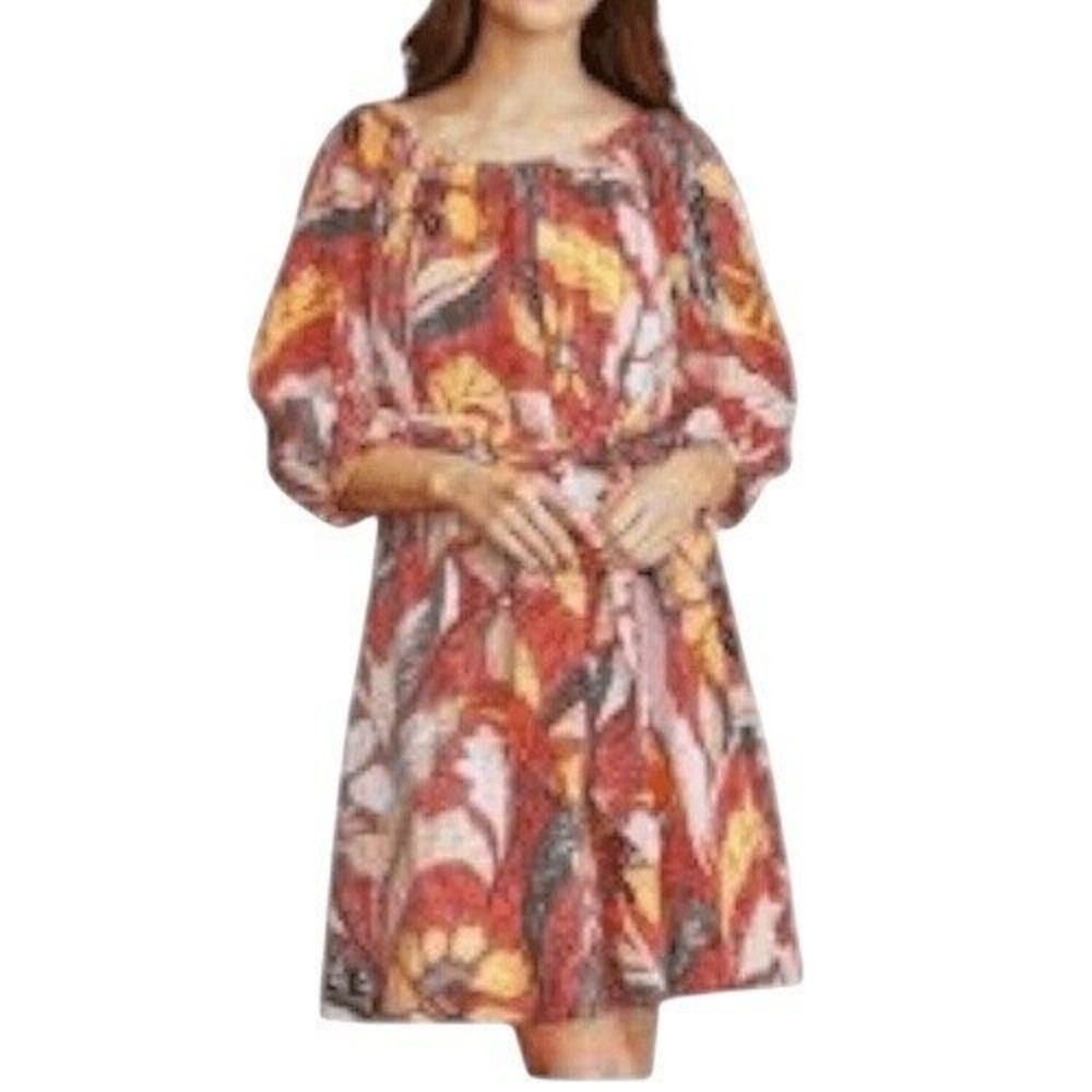 ELIZABETH AND JAMES Marika Garden Dress Multicolor Floral Belted‎ Dress EUC  M
